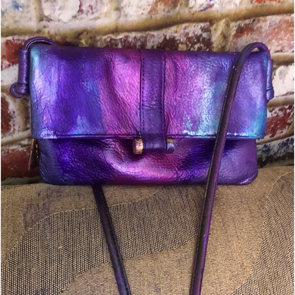 Americana By Sharif Metallic Multi Color Soft Lthr Customized Cross Shoulder Bag - Picture 11 of 15